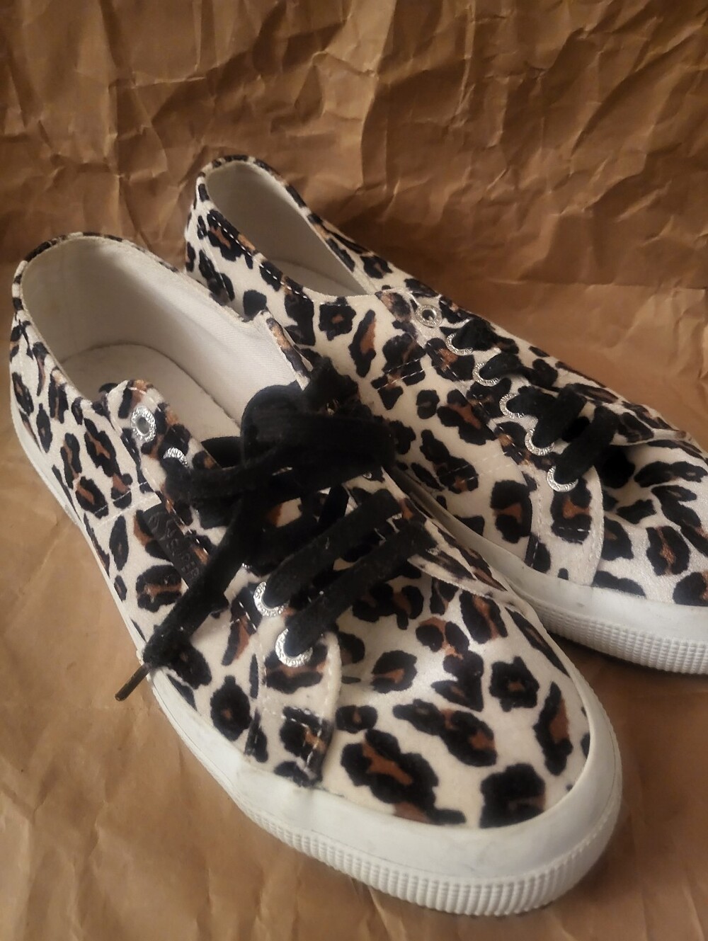 Superga Animal Print Cheetah Print Velour Velvet Sneakers